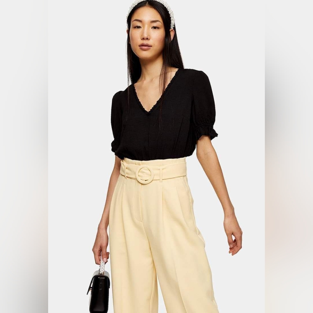 Topshop Morgan Ruffle Trim Peplum Top